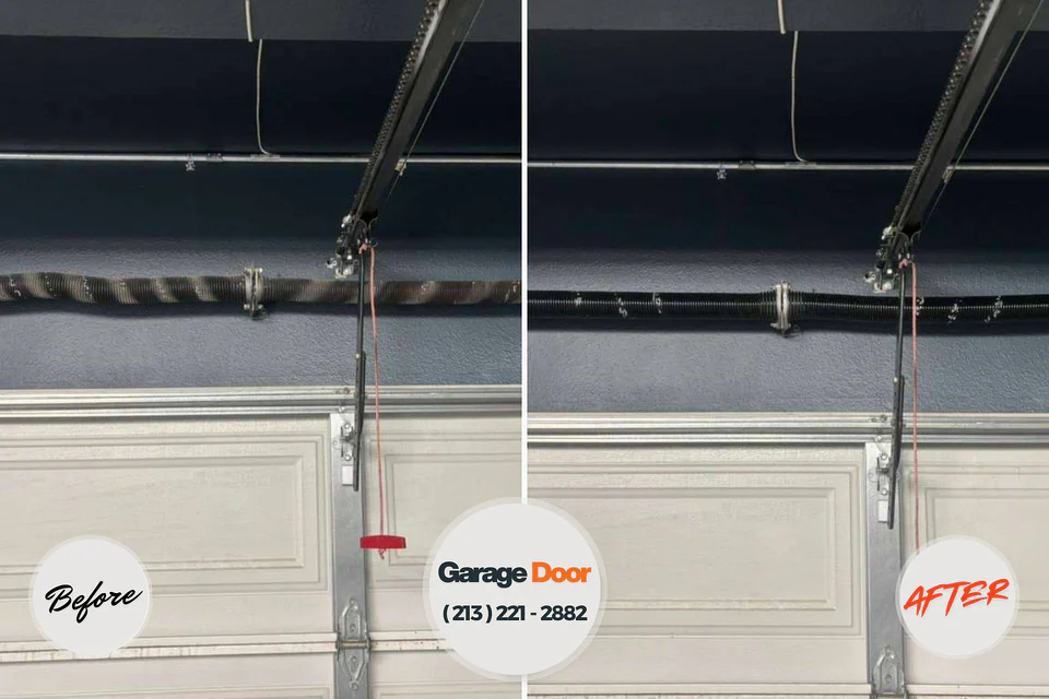 Before and after: garage door repair Marion County